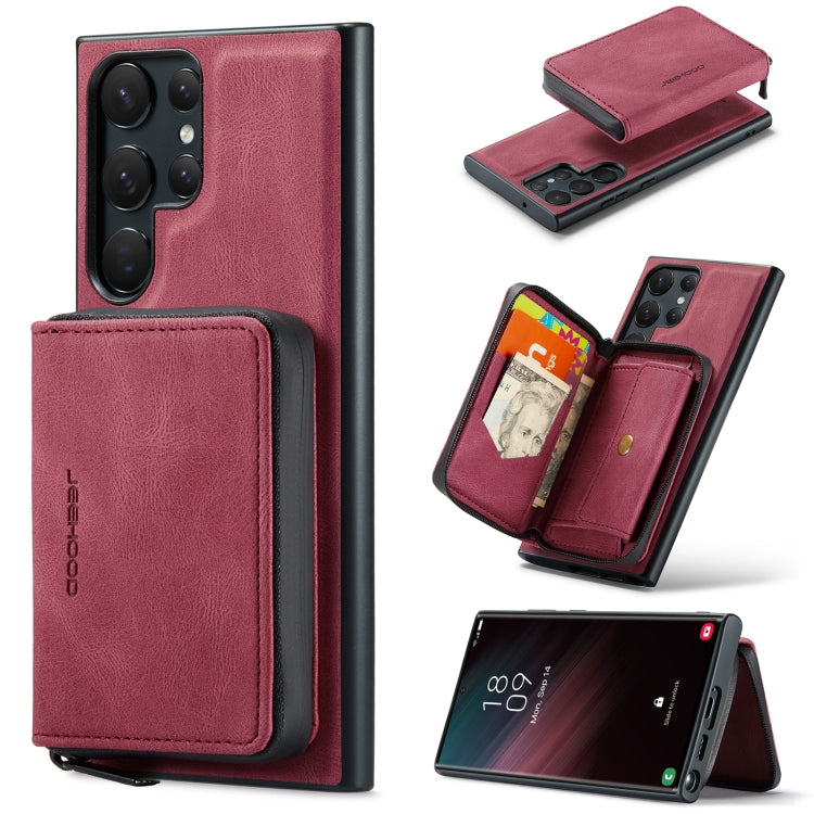 For Samsung Galaxy S23 Ultra 5G JEEHOOD Magnetic Zipper Horizontal Flip Leather Phone Case