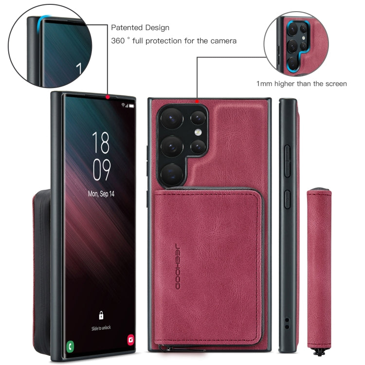 For Samsung Galaxy S23 Ultra 5G JEEHOOD Magnetic Zipper Horizontal Flip Leather Phone Case