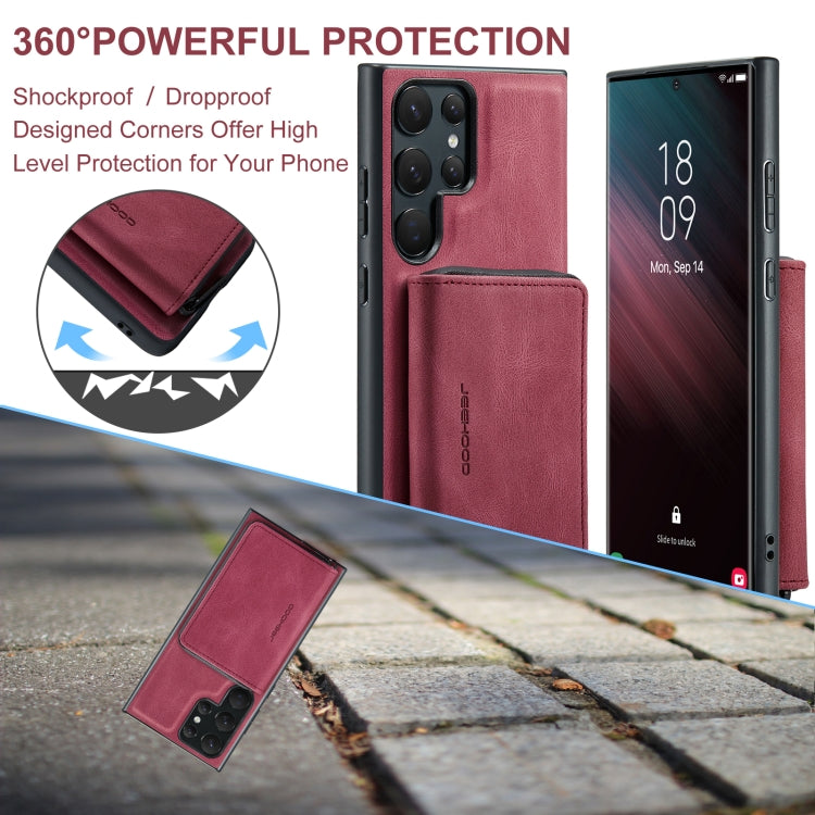 For Samsung Galaxy S23 Ultra 5G JEEHOOD Magnetic Zipper Horizontal Flip Leather Phone Case