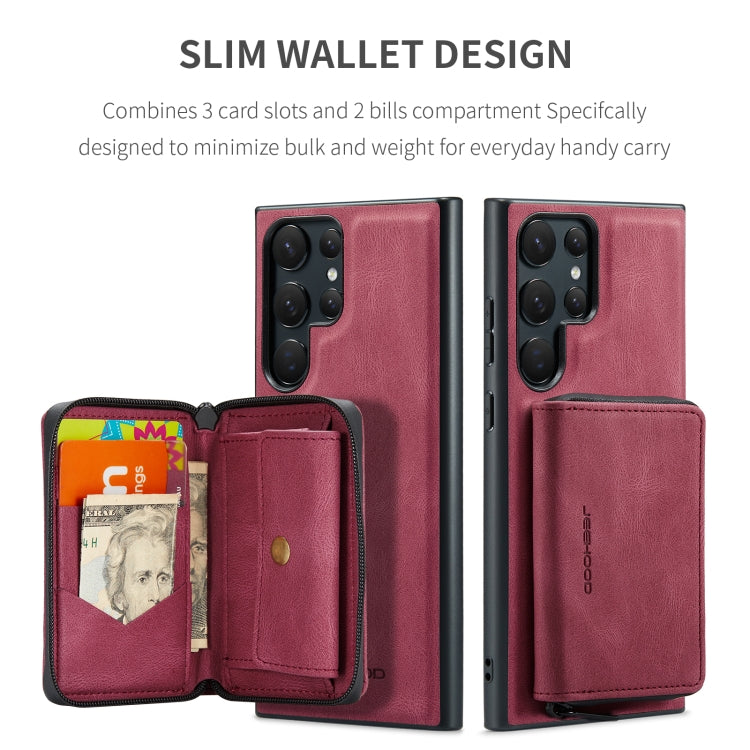 For Samsung Galaxy S23 Ultra 5G JEEHOOD Magnetic Zipper Horizontal Flip Leather Phone Case