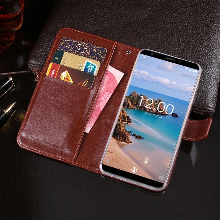 For Oukitel C11 Pro idewei  Crazy Horse Texture Horizontal Flip Leather Case with Holder & Card Slots & Wallet