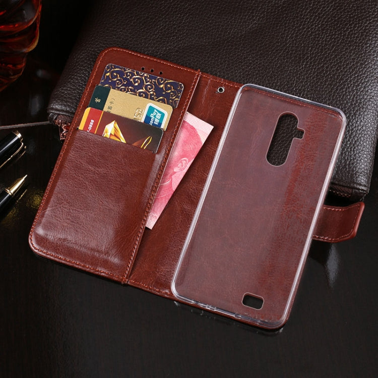 For Oukitel C12 Pro idewei  Crazy Horse Texture Horizontal Flip Leather Case with Holder & Card Slots & Wallet