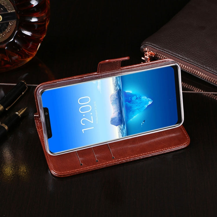 For Oukitel C12 Pro idewei  Crazy Horse Texture Horizontal Flip Leather Case with Holder & Card Slots & Wallet