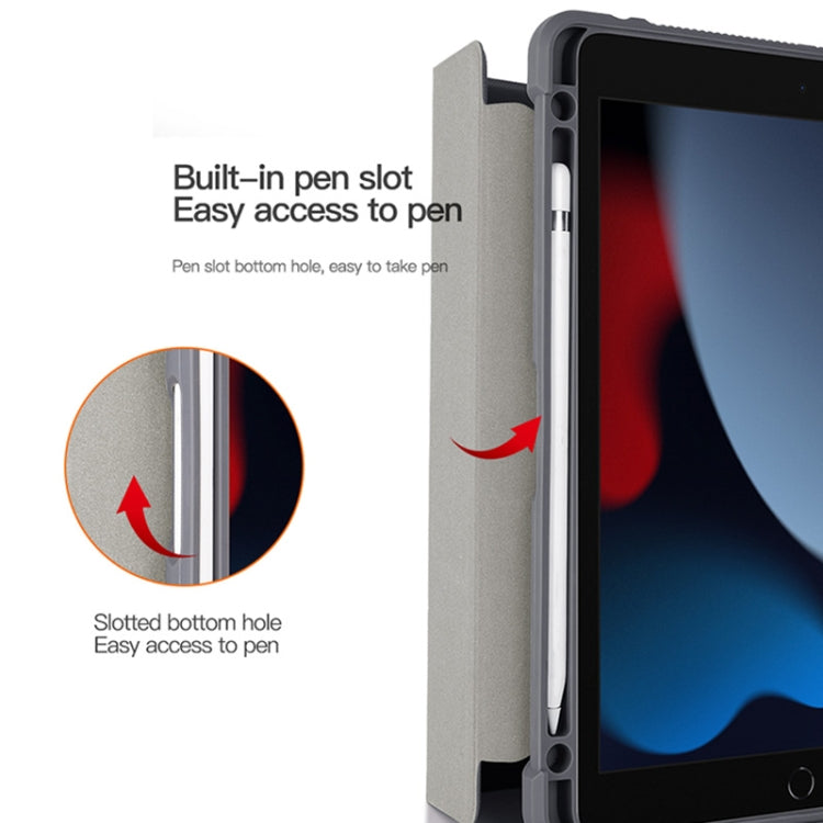 For iPad 10.2 2019 / 10.2 2020 / 10.2 2021 3-fold TPU Acrylic PC Smart Leather Tablet Case