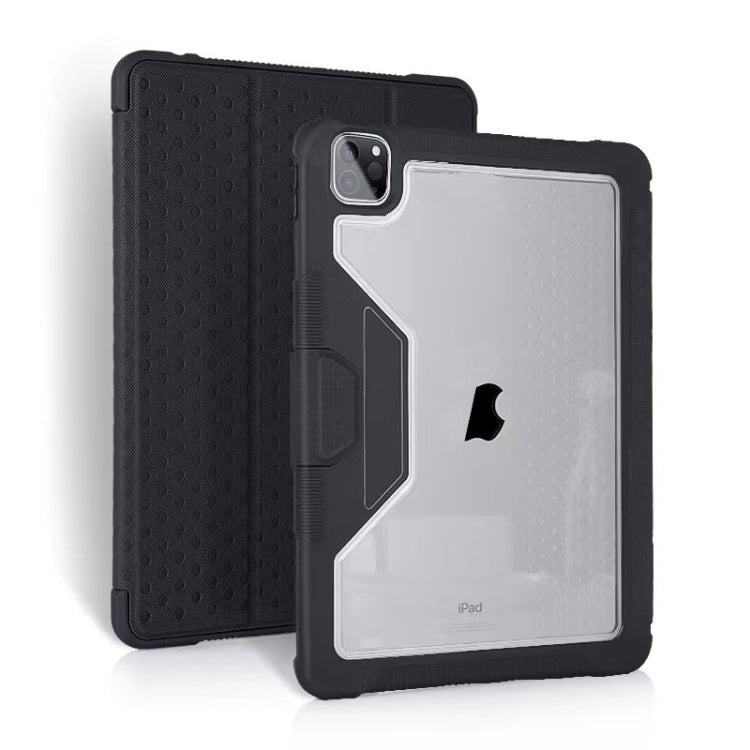 3-fold TPU Acrylic PC Smart Leather Tablet Case For iPad Pro 11 2018 / 2020 / 2021 / Air 10.9 2020 / Air 10.9 2022 (Black)