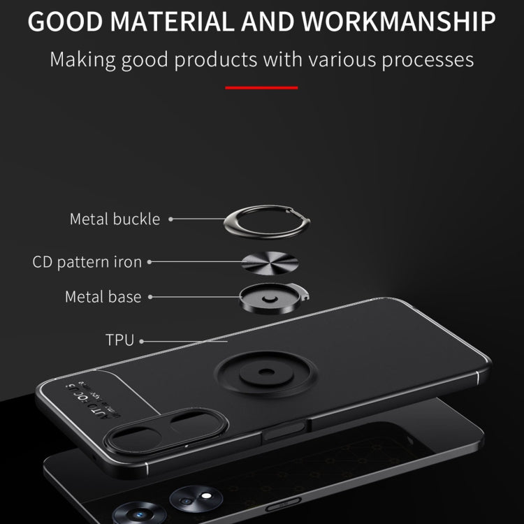 For OPPO A58 5G Metal Ring Holder 360 Degree Rotating TPU Case