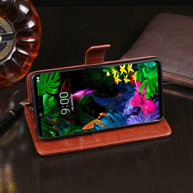For LG G8 ThinQ idewei Crazy Horse Texture Horizontal Flip Leather Case with Holder & Card Slots & Wallet