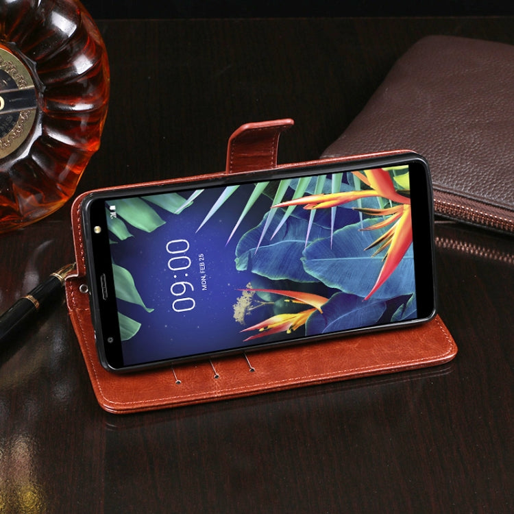 For LG K40 idewei Crazy Horse Texture Horizontal Flip Leather Case with Holder & Card Slots & Wallet