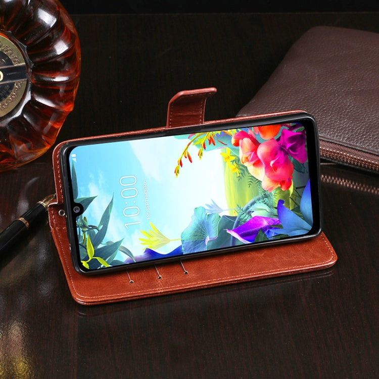 For LG K40S idewei Crazy Horse Texture Horizontal Flip Leather Case with Holder & Card Slots & Wallet