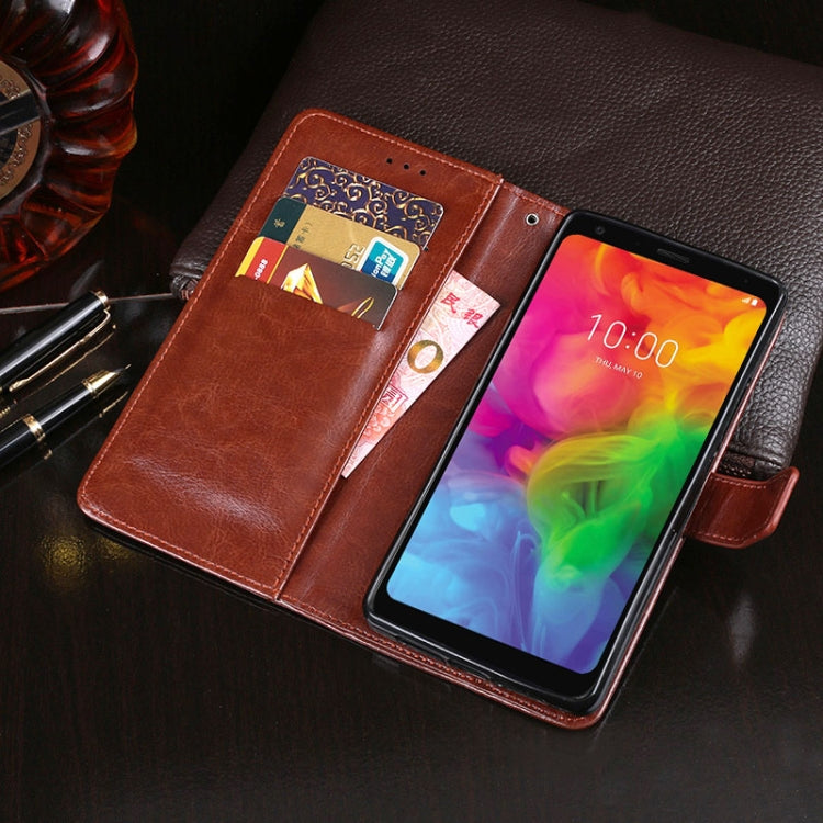 For LG Q7 idewei Crazy Horse Texture Horizontal Flip Leather Case with Holder & Card Slots & Wallet