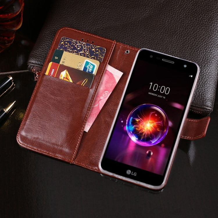 For LG X power3 idewei Crazy Horse Texture Horizontal Flip Leather Case with Holder & Card Slots & Wallet