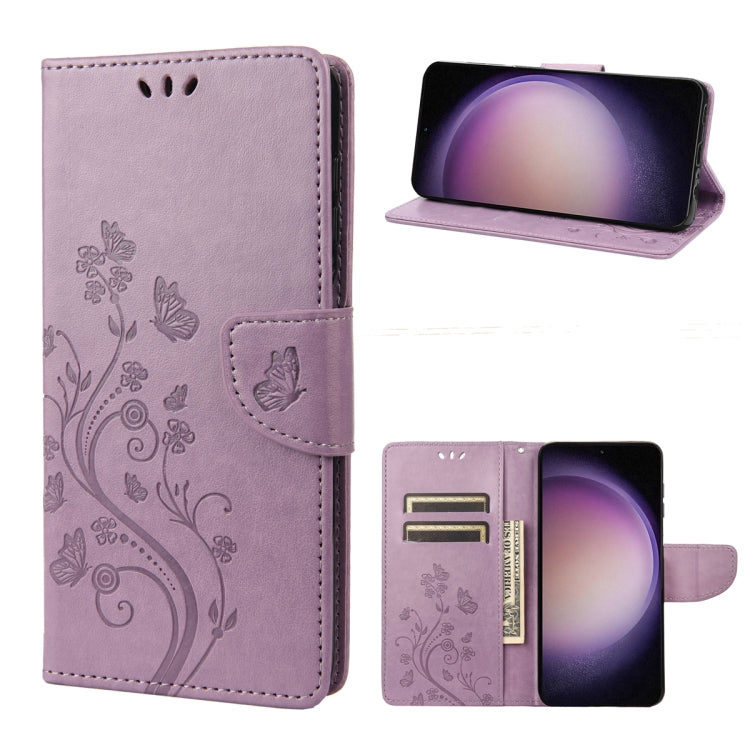 For Samsung Galaxy S23 5G Butterfly Flower Pattern Flip Leather Phone Case
