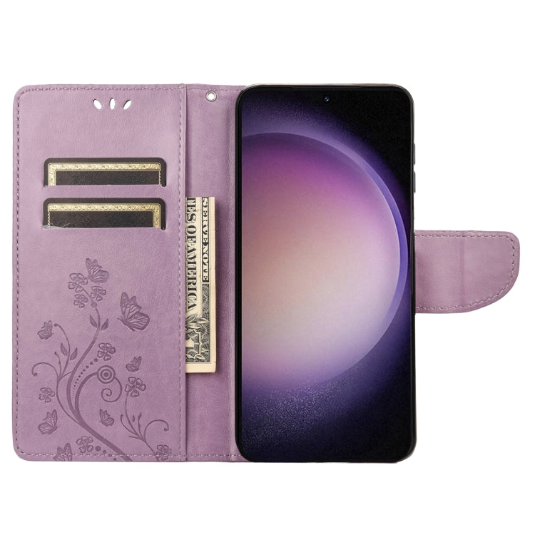 For Samsung Galaxy S23 5G Butterfly Flower Pattern Flip Leather Phone Case