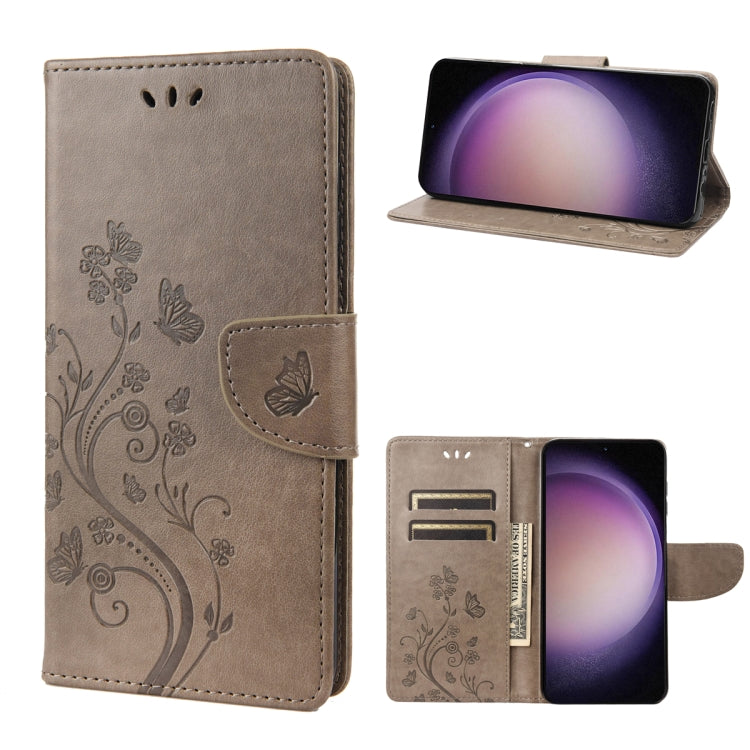 For Samsung Galaxy S23 5G Butterfly Flower Pattern Flip Leather Phone Case
