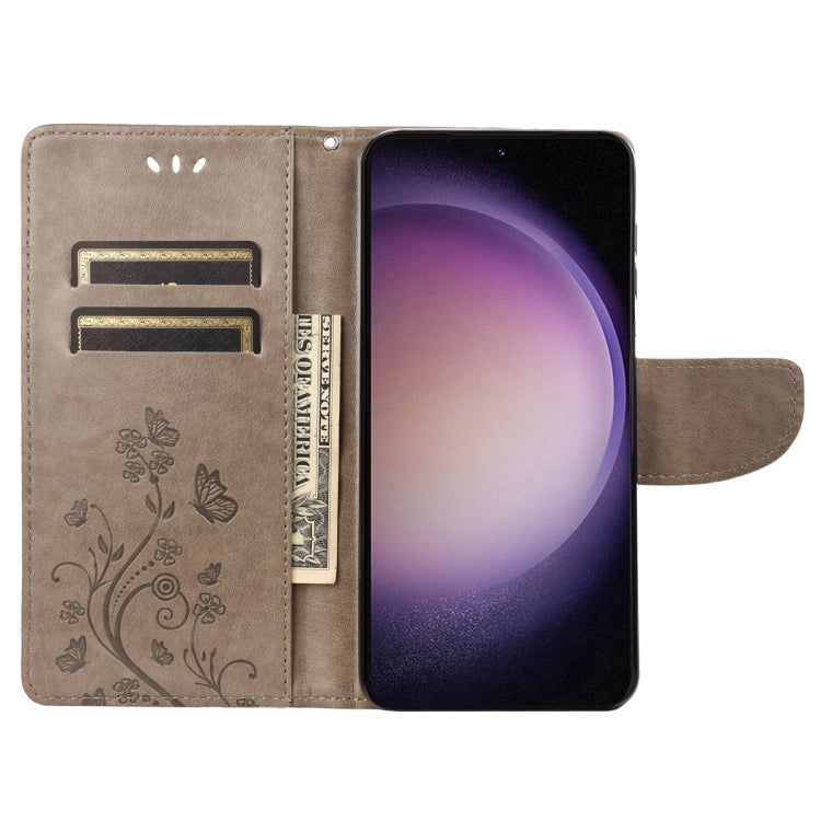For Samsung Galaxy S23 5G Butterfly Flower Pattern Flip Leather Phone Case