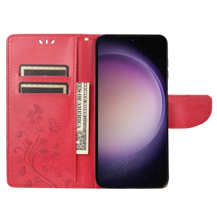For Samsung Galaxy S23 5G Butterfly Flower Pattern Flip Leather Phone Case