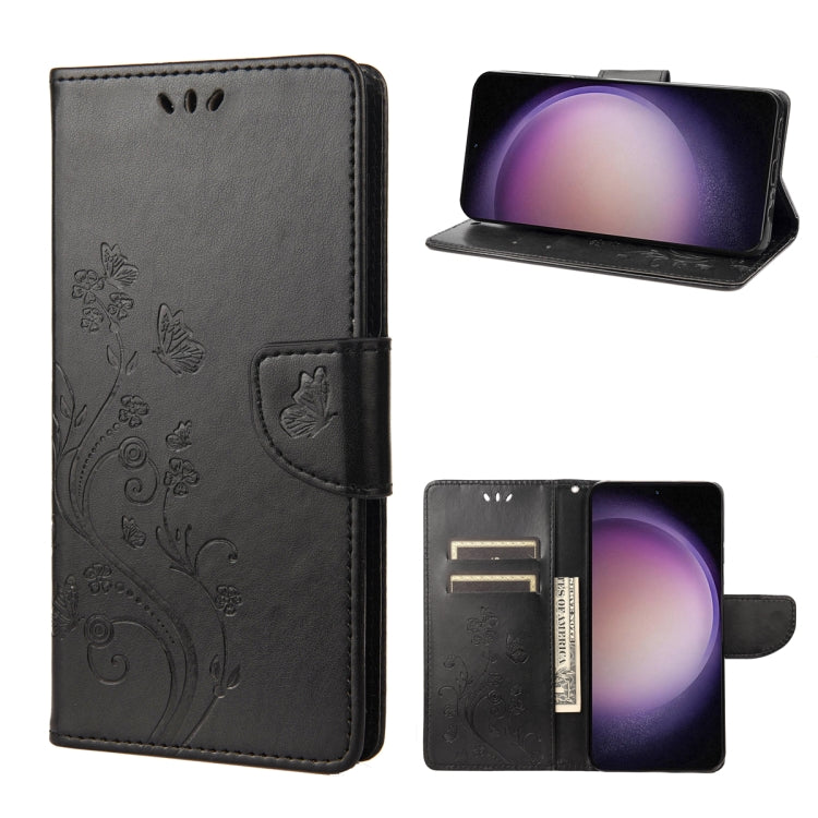 For Samsung Galaxy S23 5G Butterfly Flower Pattern Flip Leather Phone Case