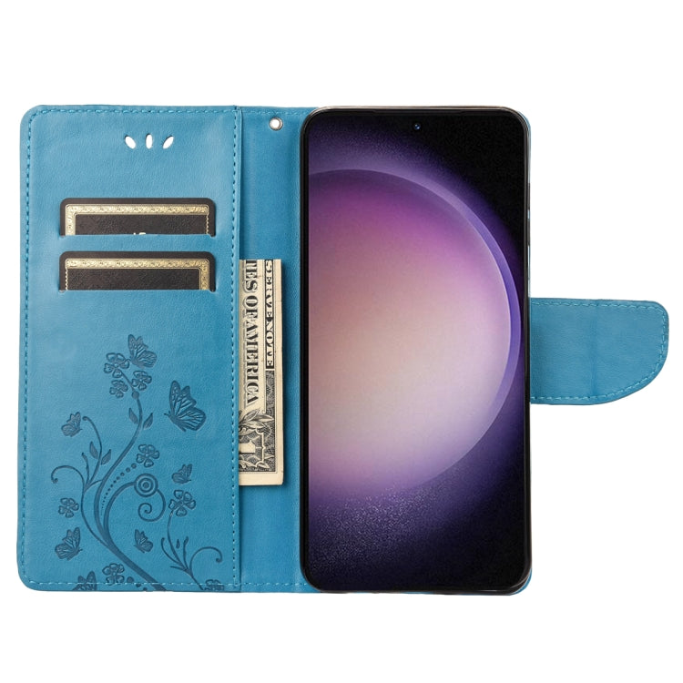 For Samsung Galaxy S23 5G Butterfly Flower Pattern Flip Leather Phone Case
