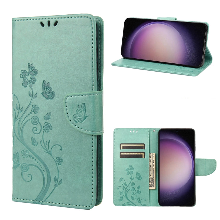 For Samsung Galaxy S23 5G Butterfly Flower Pattern Flip Leather Phone Case