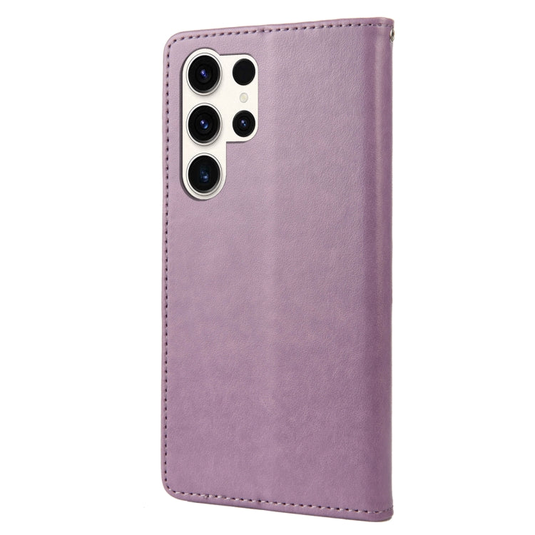For Samsung Galaxy S23 Ultra 5G Butterfly Flower Pattern Flip Leather Phone Case