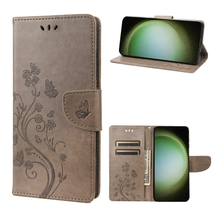 For Samsung Galaxy S23 Ultra 5G Butterfly Flower Pattern Flip Leather Phone Case