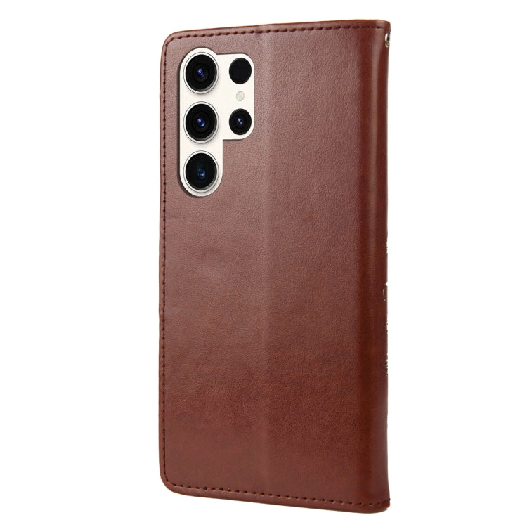 For Samsung Galaxy S23 Ultra 5G Butterfly Flower Pattern Flip Leather Phone Case