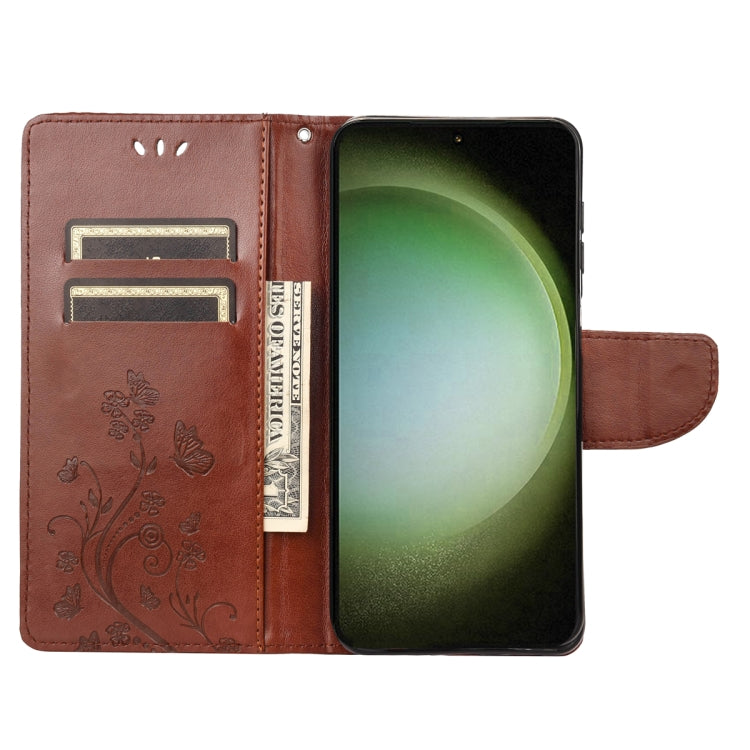 For Samsung Galaxy S23 Ultra 5G Butterfly Flower Pattern Flip Leather Phone Case