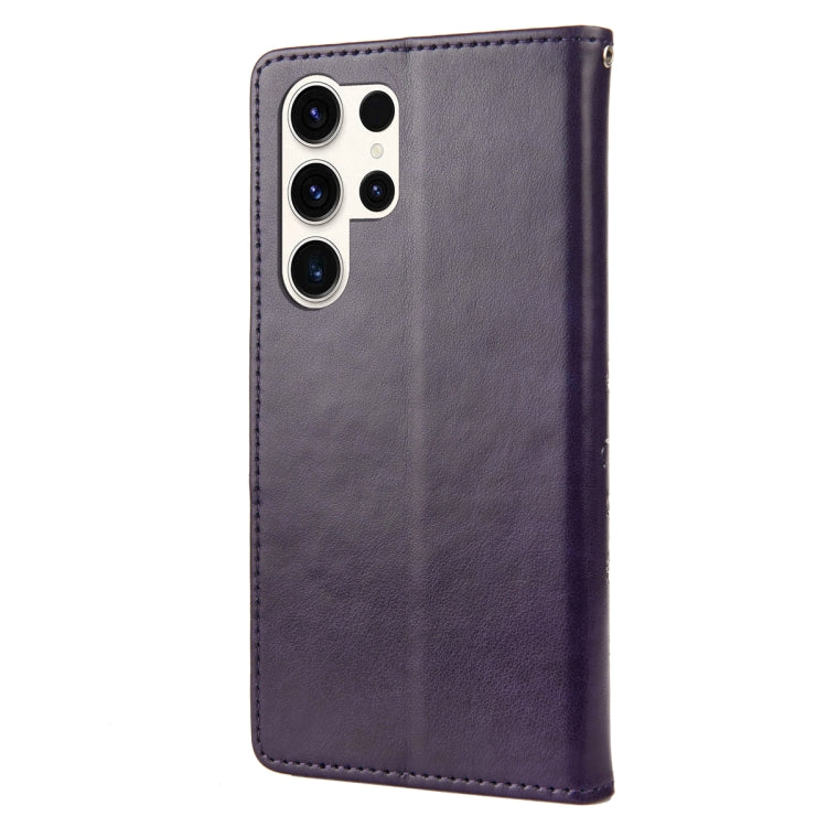 For Samsung Galaxy S23 Ultra 5G Butterfly Flower Pattern Flip Leather Phone Case