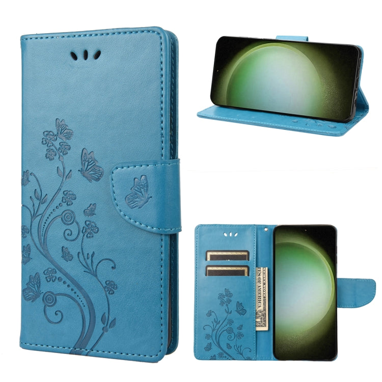 For Samsung Galaxy S23 Ultra 5G Butterfly Flower Pattern Flip Leather Phone Case