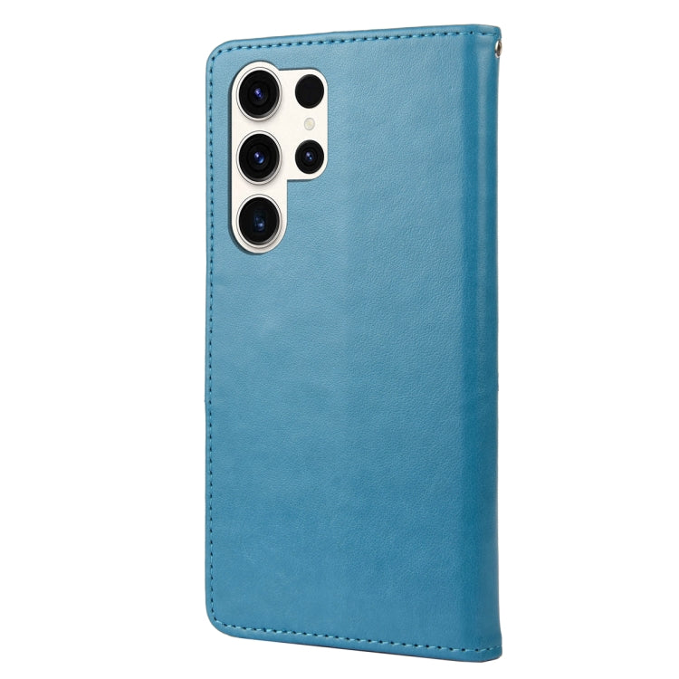 For Samsung Galaxy S23 Ultra 5G Butterfly Flower Pattern Flip Leather Phone Case
