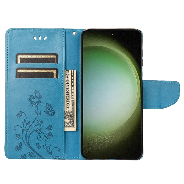 For Samsung Galaxy S23 Ultra 5G Butterfly Flower Pattern Flip Leather Phone Case