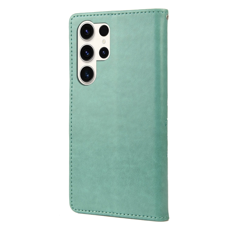 For Samsung Galaxy S23 Ultra 5G Butterfly Flower Pattern Flip Leather Phone Case