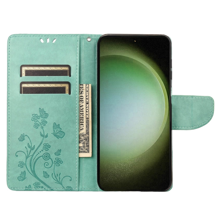 For Samsung Galaxy S23 Ultra 5G Butterfly Flower Pattern Flip Leather Phone Case