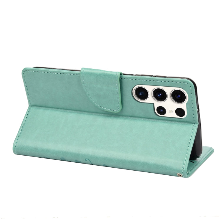 For Samsung Galaxy S23 Ultra 5G Butterfly Flower Pattern Flip Leather Phone Case