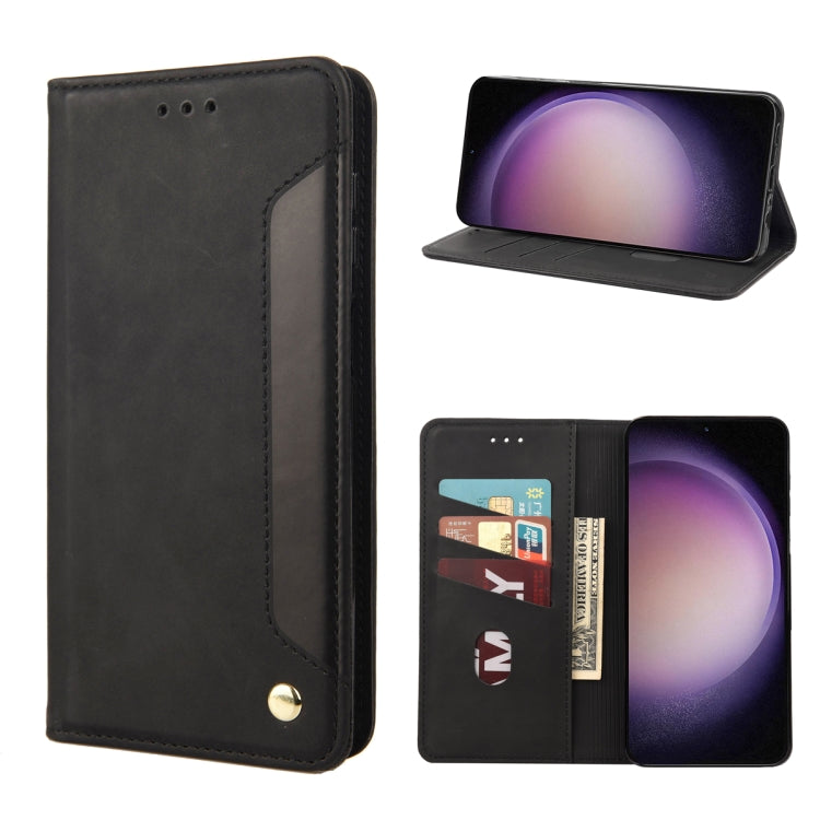 For Samsung Galaxy S23 5G Skin Feel Splicing Leather Phone Case