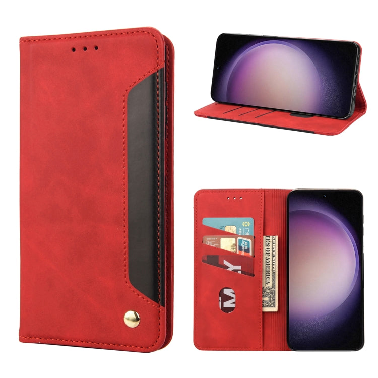 For Samsung Galaxy S23 5G Skin Feel Splicing Leather Phone Case