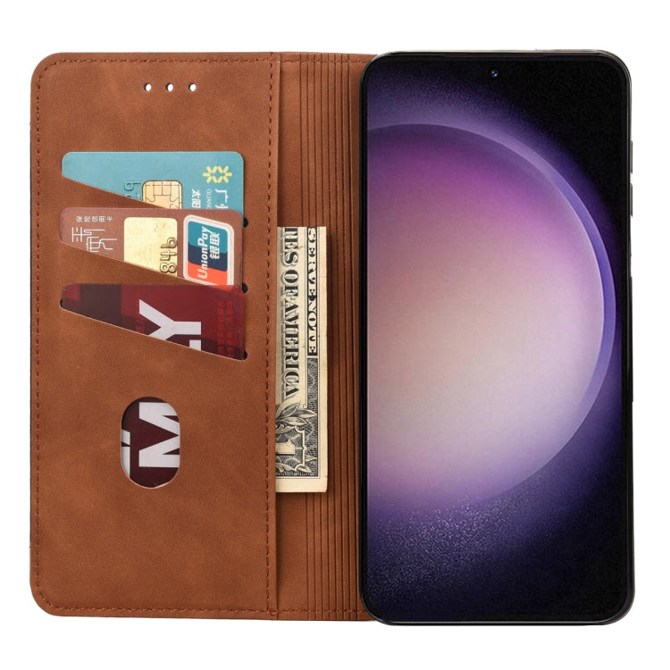 For Samsung Galaxy S23 5G Skin Feel Splicing Leather Phone Case