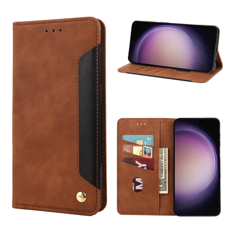 For Samsung Galaxy S23+ 5G Skin Feel Splicing Leather Phone Case