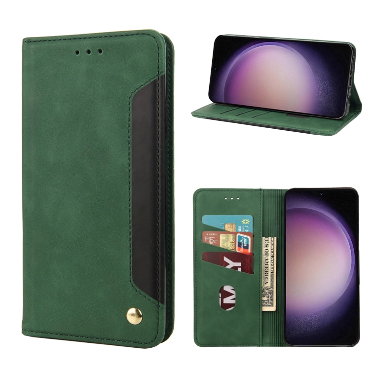 For Samsung Galaxy S23+ 5G Skin Feel Splicing Leather Phone Case