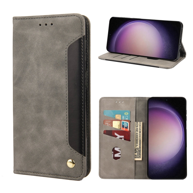 For Samsung Galaxy S23+ 5G Skin Feel Splicing Leather Phone Case