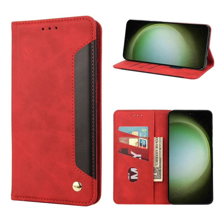 For Samsung Galaxy S23 Ultra 5G Skin Feel Splicing Leather Phone Case