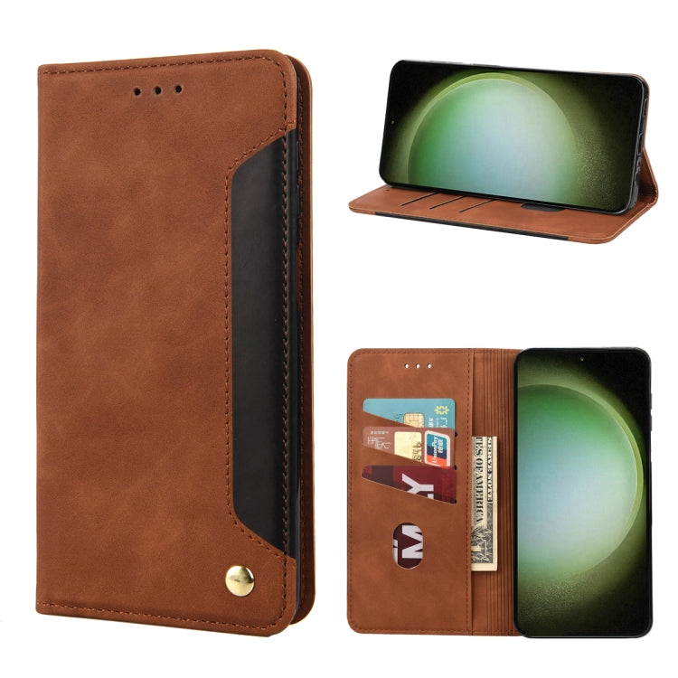 For Samsung Galaxy S23 Ultra 5G Skin Feel Splicing Leather Phone Case