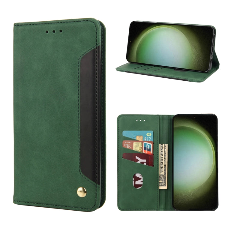 For Samsung Galaxy S23 Ultra 5G Skin Feel Splicing Leather Phone Case