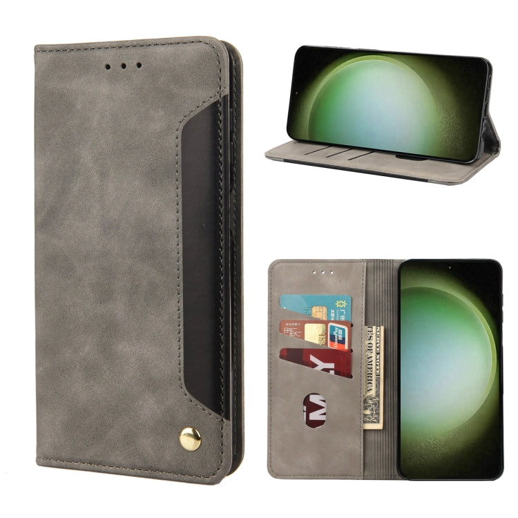 For Samsung Galaxy S23 Ultra 5G Skin Feel Splicing Leather Phone Case