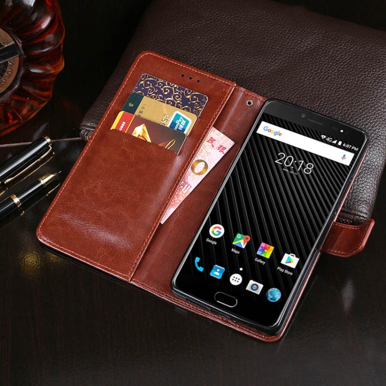 For Ulefone T1 idewei  Crazy Horse Texture Horizontal Flip Leather Case with Holder & Card Slots & Wallet