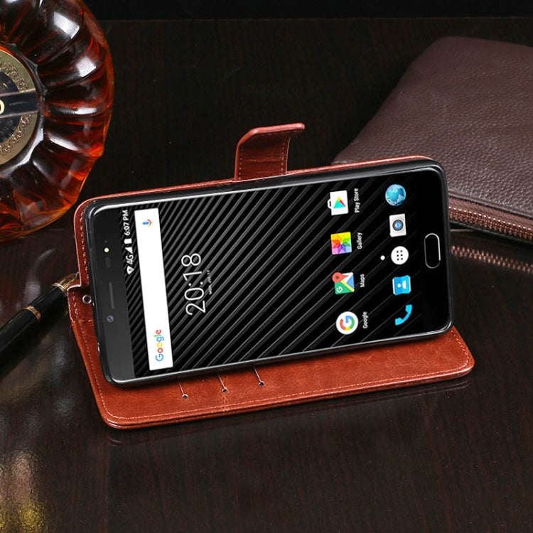 For Ulefone T1 idewei  Crazy Horse Texture Horizontal Flip Leather Case with Holder & Card Slots & Wallet