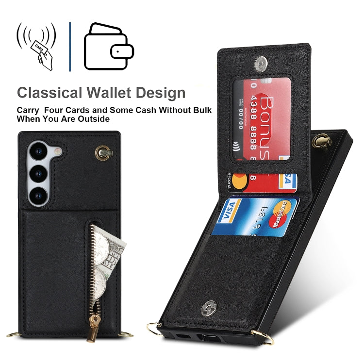 For Samsung Galaxy S23 5G Cross-body Zipper Square TPU+PU Back Cover Case