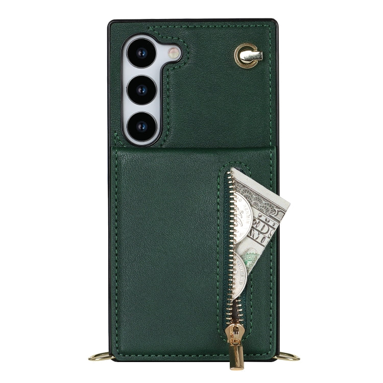 For Samsung Galaxy S23 5G Cross-body Zipper Square TPU+PU Back Cover Case