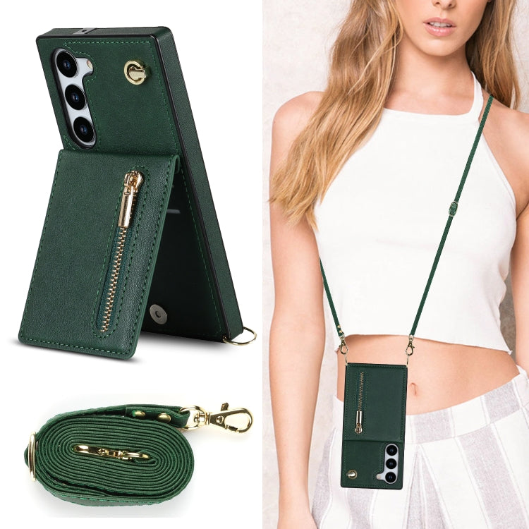 For Samsung Galaxy S23 5G Cross-body Zipper Square TPU+PU Back Cover Case
