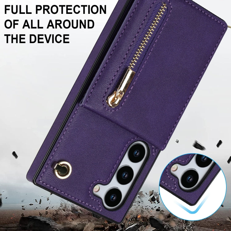 For Samsung Galaxy S23 5G Cross-body Zipper Square TPU+PU Back Cover Case